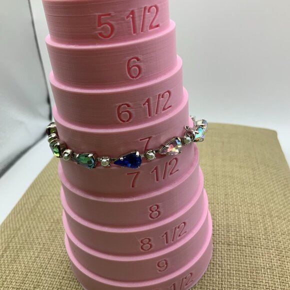 B. DAVID VINTAGE TEARDROP CRYSTAL MULTI COLORED PEARL BRACELET - Picture 5 of 7